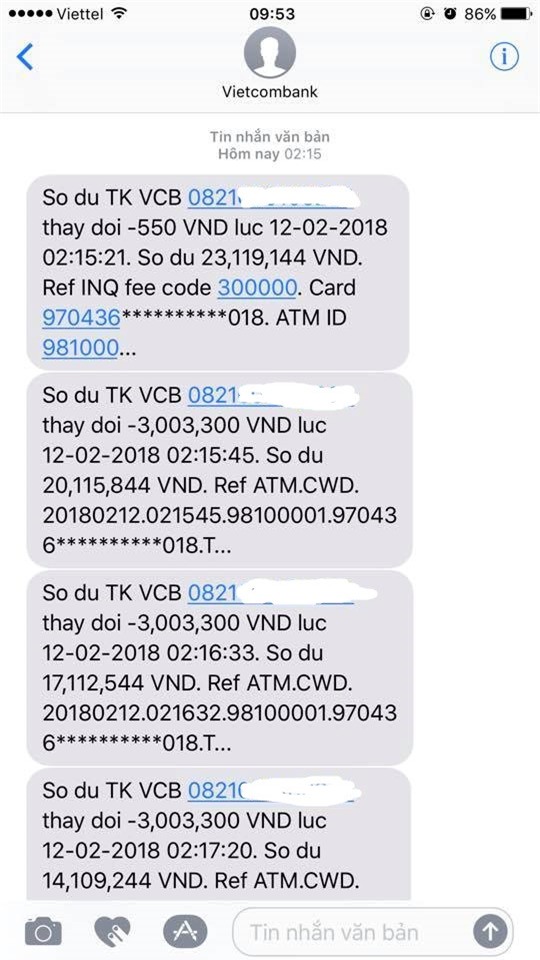 Nhiều tài khoản Vietcombank bỗng dưng mất tiền trong đêm 26 Tết