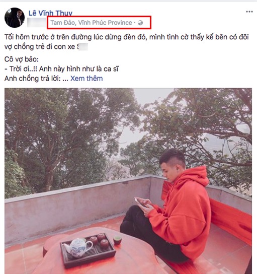 Mọi thứ được xác minh hơn khi Vĩnh Thuỵ cũng đăng tải hình ảnh mình ngồi thảnh thơi uống trà và check-in địa điểm cũng ở Tam Đảo. - Tin sao Viet - Tin tuc sao Viet - Scandal sao Viet - Tin tuc cua Sao - Tin cua Sao