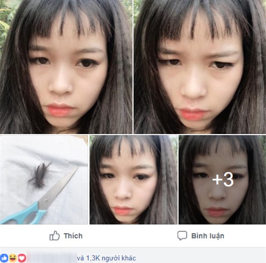 Tự tay cắt tóc mái đi chơi Tết, cô gái bật khóc khi nhìn thành quả qua gương - Ảnh 1.