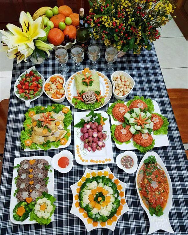 Chị em khoe các mâm cỗ Tết đẹp, kỳ công trên mạng xã hội-8