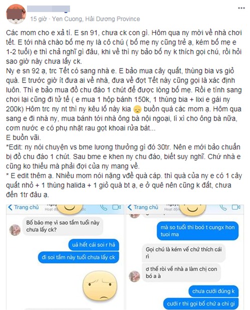 Cô nàng 27 tuổi dẫn người yêu về ra mắt dịp Tết, ép biếu nhà mình cây cảnh, giỏ quà Tết khiến chị em tranh cãi - Ảnh 1.