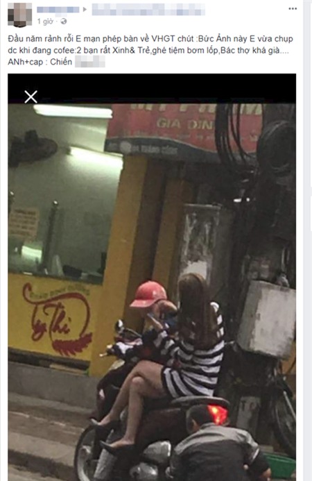 Ngồi im trên xe khi bác thợ bơm lốp, cô gái mặc váy ngắn bị chê bai, chỉ trích - Ảnh 1.