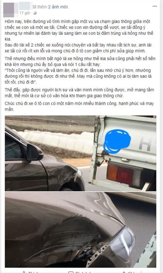 Những vụ va chạm giao thông nhưng ấm áp tình người và đầy nụ cười ngày đầu năm mới - Ảnh 2.