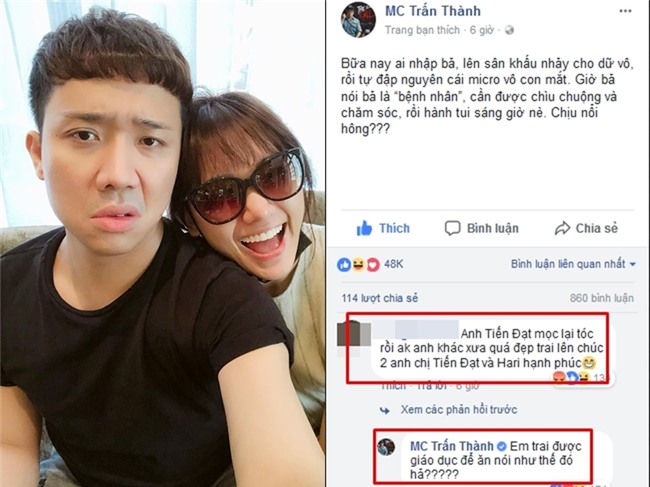 Trấn Thành đáp trả khi bị anti-fan mỉa mai là Tiến Đạt-5