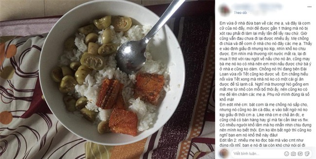 Chị em nghẹn lòng với bát cơm ở cữ  mẹ chồng sắp cho chỉ có cà muối và cá khô - Ảnh 1.