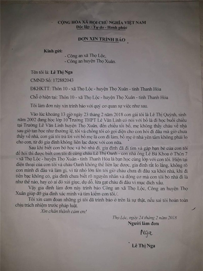 hai nu sinh lop 10 "mat tich" bi an kem loi nhan tu so dien thoai la - 2