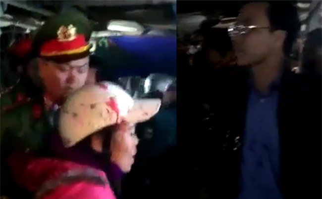 Nữ tiểu thương hắt tiết lợn vào người Chủ tịch huyện vì nghe hô có 