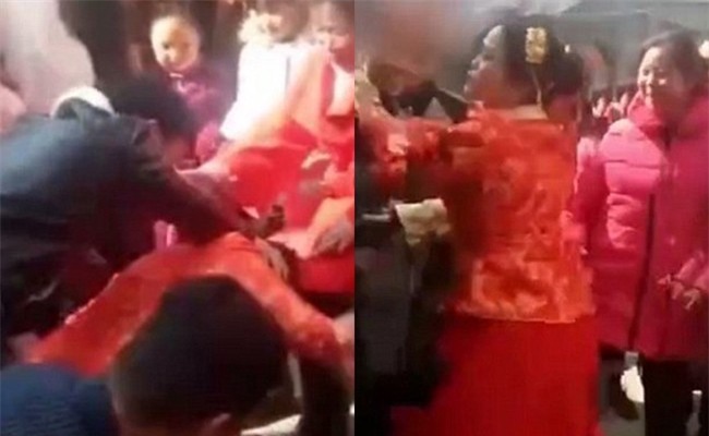 Bị dúi đầu xuống bắt làm lễ, cô dâu nổi xung, đứng dậy tát thẳng vào mặt người khách vô duyên - Ảnh 2.