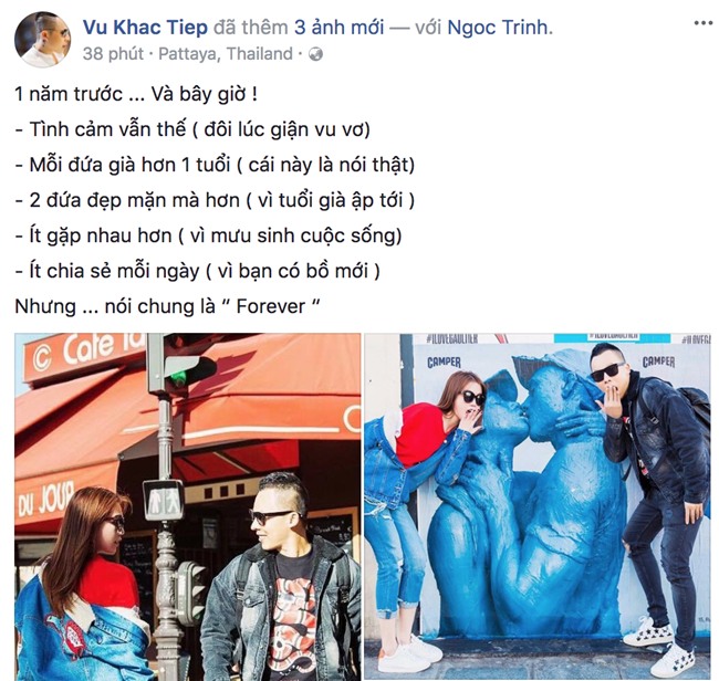 Đăng ảnh thân thiết cùng Ngọc Trinh nhưng Khắc Tiệp lại bất ngờ tiết lộ bạn thân đã có tình mới - Ảnh 1.