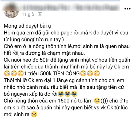 Chồng tặng 50 triệu làm quà sinh nhật, còn thuê quấn thành bó hoa tốn 1,5 triệu tiền công, cô vợ xót tiền, chị em tranh cãi  - Ảnh 1.