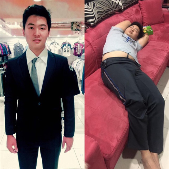 Tăng 15kg sau 4 năm có bạn gái, chàng trai từ mỹ nam bỗng thành ông chú bụng phệ - Ảnh 2.