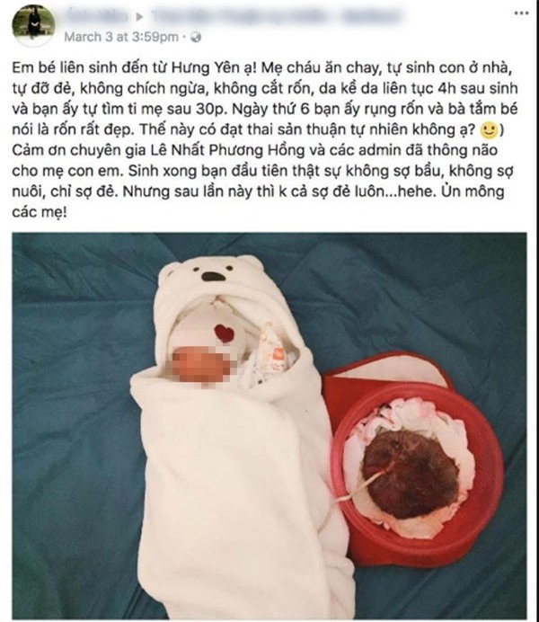 Mẹ bầu ở Hưng Yên gây sốc khi sinh con tại nhà, tự đỡ đẻ và để nhau thai gắn với bé đến 6 ngày sau sinh