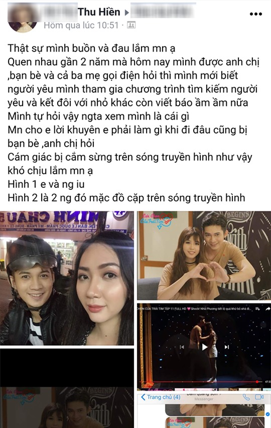 Vụ việc cắm sừng gây chấn động: anh chàng đã có bạn gái 2 năm vẫn tham gia chương trình truyền hình tìm kiếm người yêu - Ảnh 3.