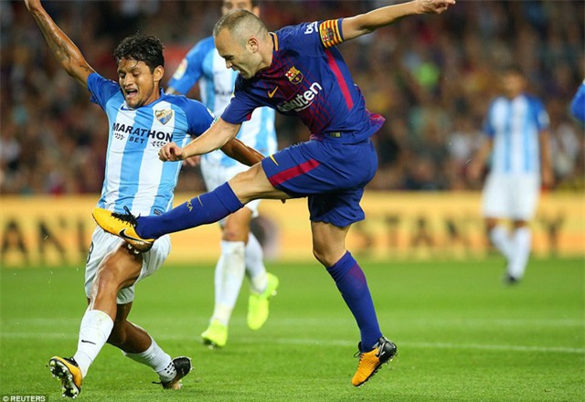 Barcelona đã dễ dàng hạ Malaga 2-0 ở lượt đi