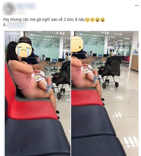 Bức ảnh mẹ vén váy cho con bú ở nơi công cộng, hở cả nội y khiến chị em chia phe tranh cãi - Ảnh 1.