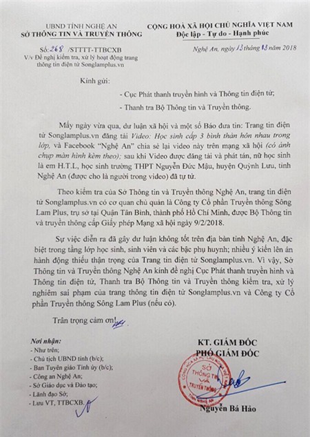 nữ sinh,tự tử,hôn nhau,Nghệ An