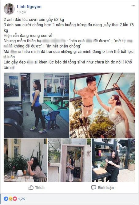 say thai 2 lan, tang 23 kg sau cuoi, co vo tre con bi trach “beo qua khong de duoc” - 1