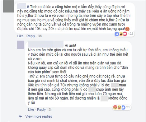 Quay clip ngửa cổ ăn nho ngay trên giàn còn tố chủ vườn bán đắt, nữ phượt thủ bị ném đá tơi bời - Ảnh 3.