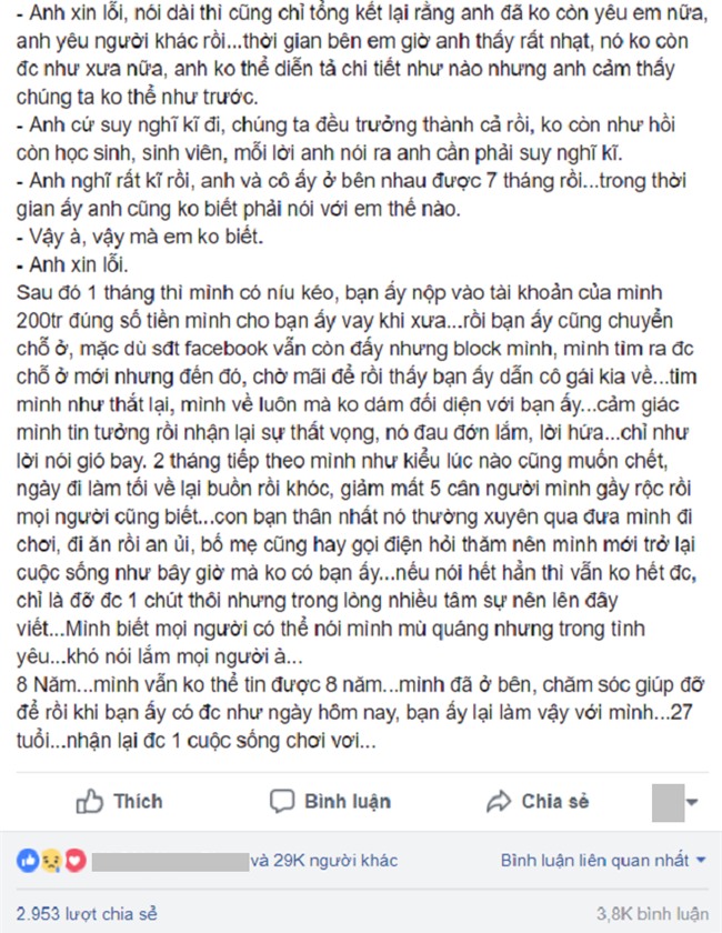 Trả lại cho người yêu đúng 200 triệu vay mượn lúc khó khăn, chàng trai phũ phàng dứt bỏ cuộc tình 8 năm thanh xuân - Ảnh 3.