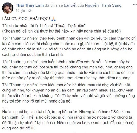 sao việt, sinh con thuận tự nhiên, tử vong vì sinh con thuận tự nhiên