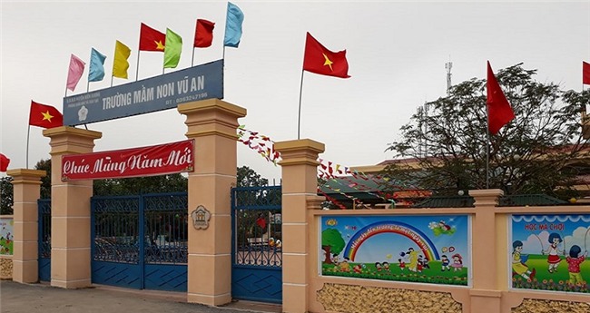 Trường mầm non xã Vũ An , nơi cháu T. đang theo học.