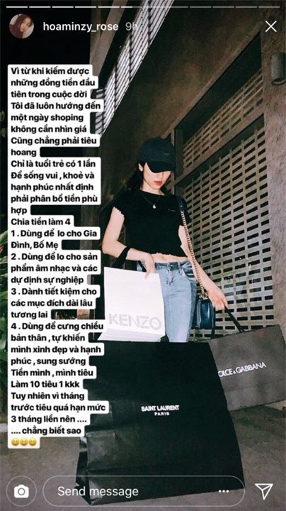 Rũ bỏ hình ảnh 'cô bé mặc đồ fake' ngày nào, Hòa Minzy chính thức bước chân vào đội quân 'tín đồ hàng hiệu' khi mạnh tay chi hẳn một khoản lớn sắm sửa. Cô cũng biết cách chăm chút vẻ&nbsp;và yêu bản thân hơn.