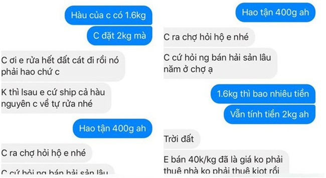 Lên chợ online tố cáo người bán đưa 2 kg hàu, sau khi rửa sạch còn 1,6 kg, chị nội trợ tưởng được bênh ai ngờ ăn mắng - Ảnh 2.