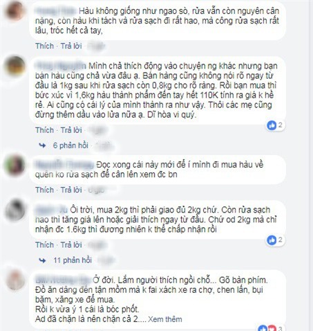 Lên chợ online tố cáo người bán đưa 2 kg hàu, sau khi rửa sạch còn 1,6 kg, chị nội trợ tưởng được bênh ai ngờ ăn mắng - Ảnh 7.