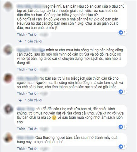 Lên chợ online tố cáo người bán đưa 2 kg hàu, sau khi rửa sạch còn 1,6 kg, chị nội trợ tưởng được bênh ai ngờ ăn mắng - Ảnh 8.