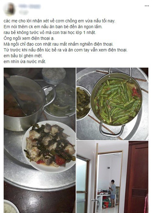 Nấu cơm đãi bạn thì ngon, đến lượt vợ bầu, anh chồng lại mời nồi canh hổ lốn: cá nấu dưa tặng thêm đậu cô-ve làm lớp phủ  - Ảnh 1.