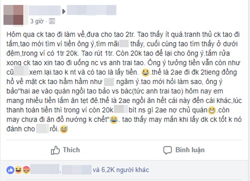 Ngỡ cao tay khi rút lõi tiền trong ví chồng, nào ngờ cô vợ trẻ bị cư dân mạng ném đá tơi bời - Ảnh 1.