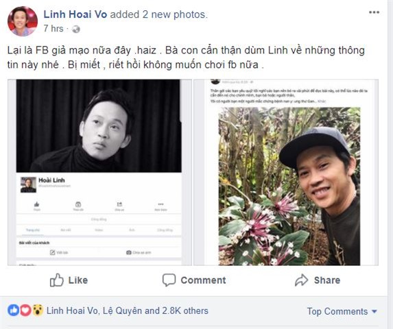danh hai hoai linh bi lap facebook gia mao, le quyen