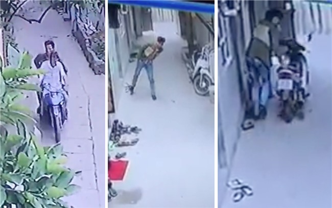 Hà Nội: Hai thanh niên phối hợp trộm xe máy trong xóm trọ bị camera ghi lại - Ảnh 2.