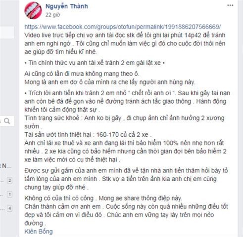 nhieu nguoi gui tien tang tai xe danh lai cuu mang 2 nu sinh - 2