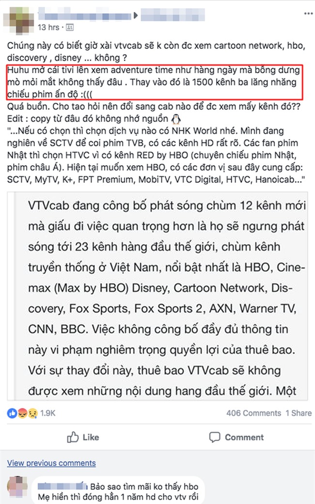 Người xem VTVcab bức xúc trước sự "biến mất" của 23 kênh truyền hình: "Không ai nhận được bất kì thông báo nào cả!" - Ảnh 1.