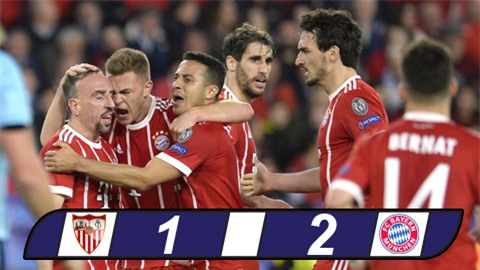 Sevilla 1-2 Bayern: Hùm xám ngược dòng giành lợi thế