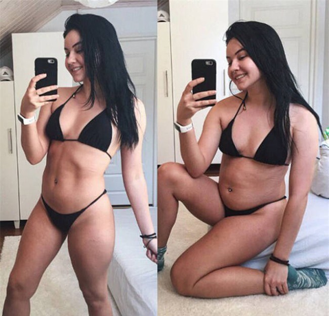 nga ngua voi nhung buc anh eo thon minh day cua gai xinh tren mang hinh anh 1