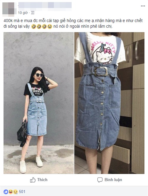 Mất 400k đặt chiếc yếm bò, cô gái trẻ như muốn chết đi sống lại khi nhận chiếc tạp dề hỏng, vải thì ố, cúc bị hoen gỉ - Ảnh 1.