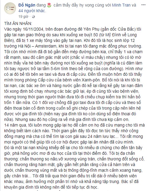 co giao tre dang tim an nhan giup do trong vu tai nan “thap tu nhat sinh” 14 nam truoc - 2