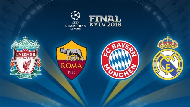 Bốn đội lọt vào vòng bán kết Champions League