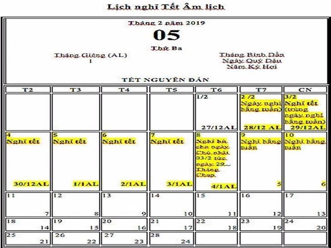 tet am lich 2019 se duoc nghi keo dai tan 9 ngay? - 1