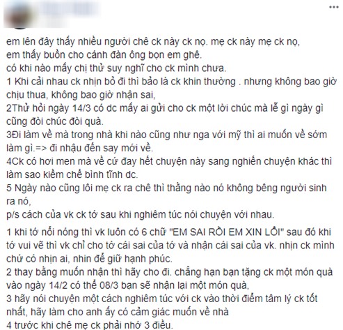 Can đảm đăng đàn dạy chị em cách nhịn chồng trong một hội nhóm toàn phụ nữ, anh chàng này liền bị ném đá không thương tiếc - Ảnh 1.