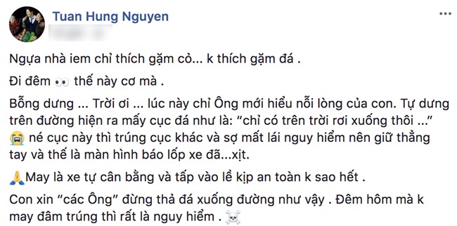 Siêu xe 16 tỷ gặp sự cố trên đường, Tuấn Hưng gửi lời khẩn cầu người dân - Ảnh 1.