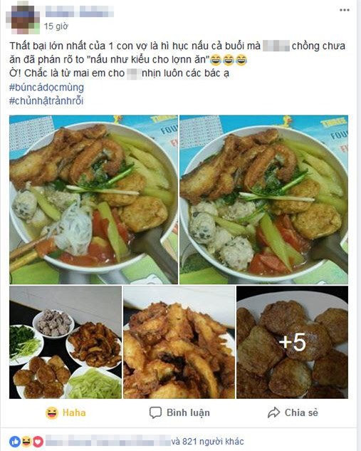 hi huc nau bun ca, 9x bi chong che "nhu cho lon an" khien chi em ran ran benh vuc - 1