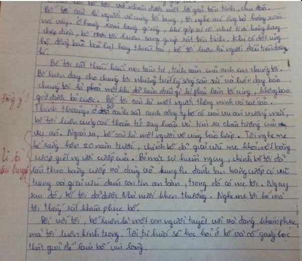 Qua bài văn miêu tả, ông bố Sapa bị con gái vạch tội hay đánh bài, không thích làm việc-4