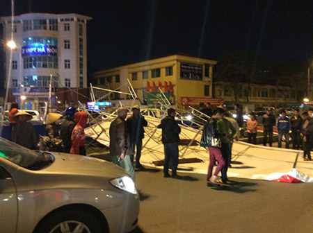 Thái Bình: Sập giàn giáo công trình đang xây dựng làm 2 người chết, 1 người nguy kịch-2