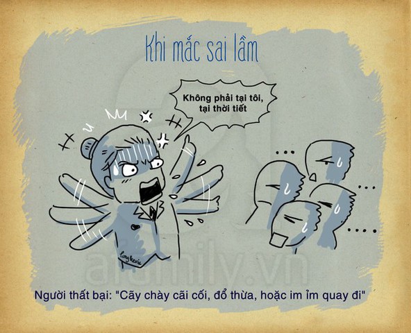 Khi mắc sai lầm, người thành công thẳng thắn nhận lỗi và rút kinh nghiệm.