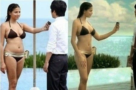 Đây là một tấm ảnh "để đời" của showbiz Hàn. Cơ thể Jessica Gomes đã được chỉnh sửa toàn bộ, từ mặt, ngực, tay, bụng cho đến chân. Có lẽ nhãn hàng này nên tìm một người mẫu khác thay vì thuê Jessica Gomes và biến cô thành một con người hoàn toàn khác.