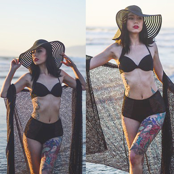 Tone đen xuyên suốt làm nổi bật những hình xăm cá tính.