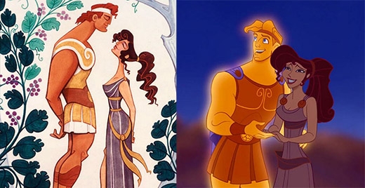 Hercules và Megara trông khá giống với bản phác thảo của mình